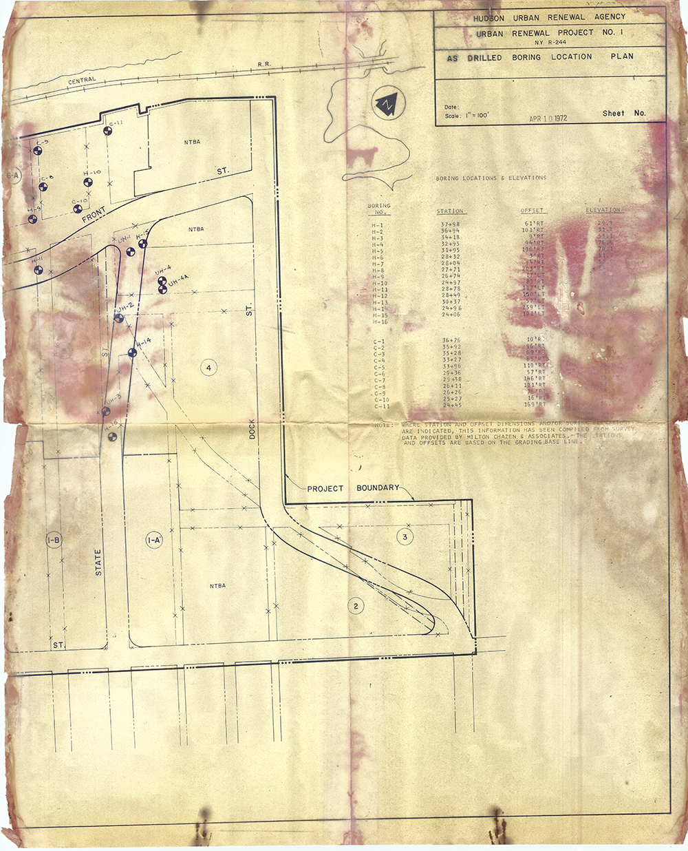 Boring locations for Urban Renewal Project No. 1